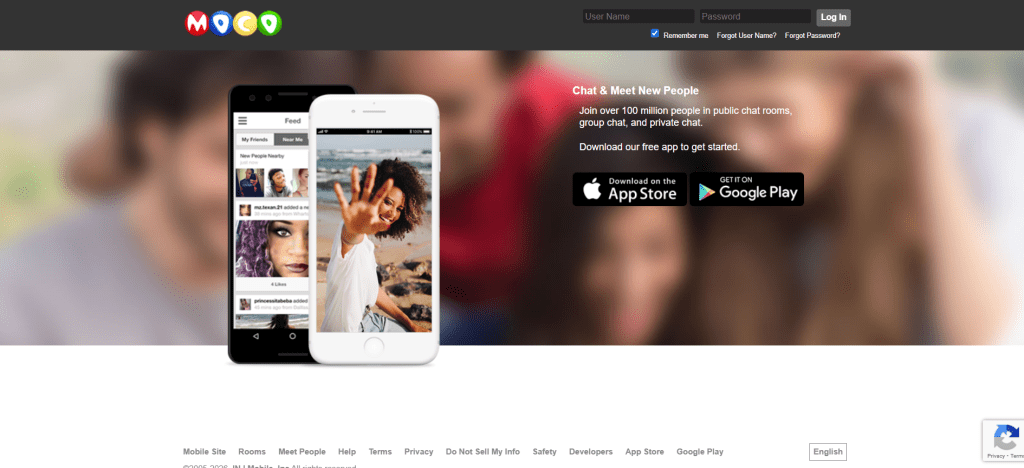 mocospace image showing social chat platform with live video chat and real time interactions with people online