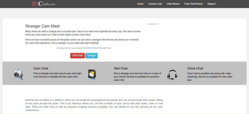 chatliv image showing random video chat platform with anonymous pairing system and live face to face interactions with strangers online