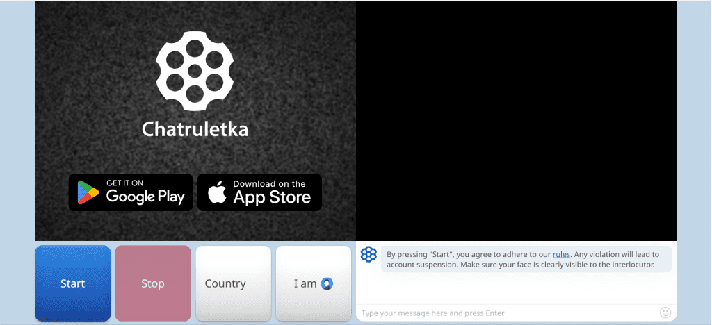 chatruletka image showing random video chat platform with anonymous pairing system and live face to face interactions with strangers online