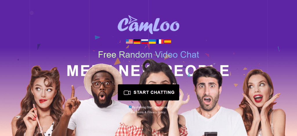 camloo image showing random video chat platform with anonymous pairing system and live face to face interactions with strangers online