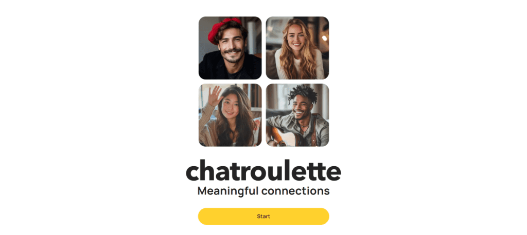 chatroulette image showing random video chat platform with anonymous pairing system and live face to face interactions with strangers online