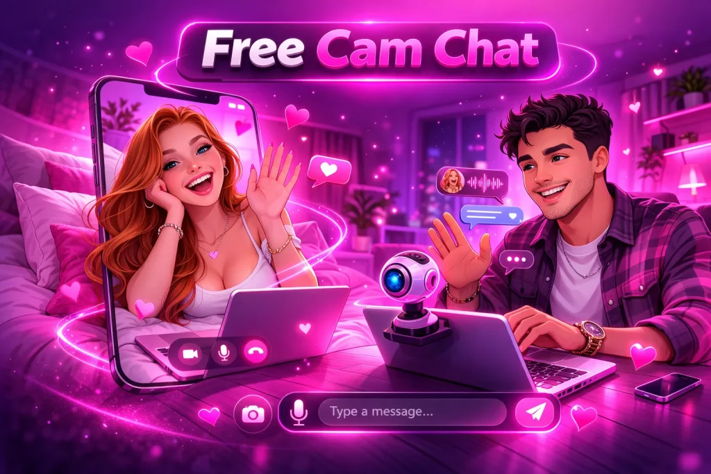 free cam chat homepage screenshot showing random video chat interface for live face to face interactions