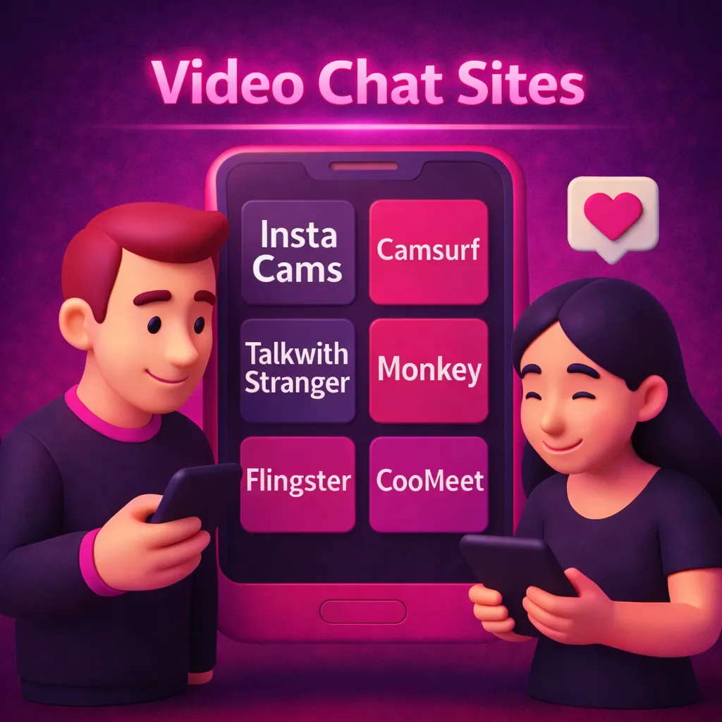 video chat sites homepage screenshot showing random video chat platform layout for users who chat to strangers online