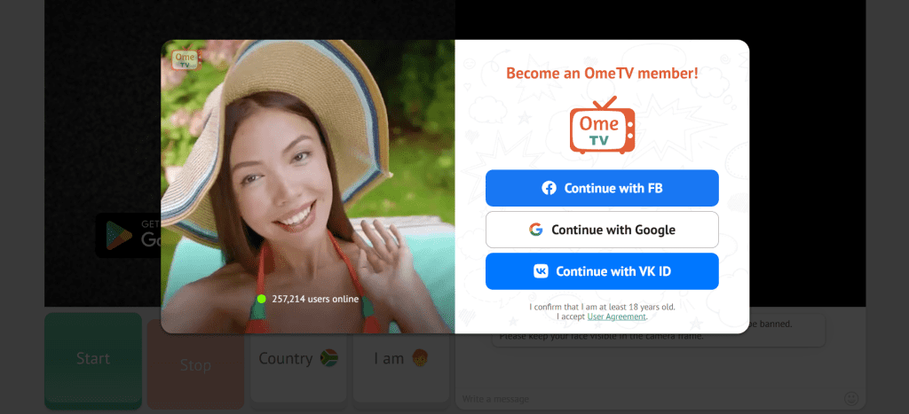 ometv image showing random video chat platform with anonymous pairing system and live face to face interactions with strangers online