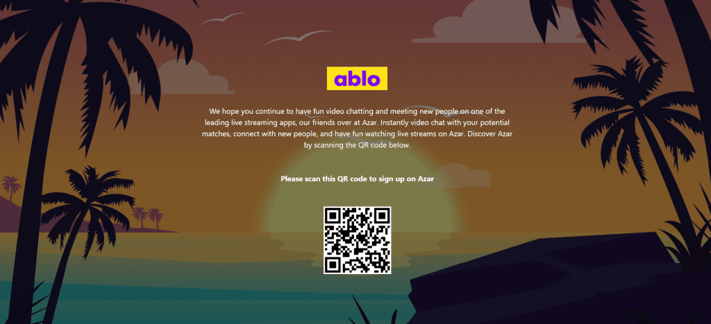 ablo image showing global video chat platform with live face to face interactions and instant matching with strangers online