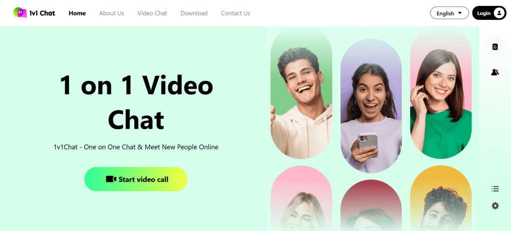 1v1chat image showing private 1 on 1 video chat platform with live face to face cam to cam interactions online