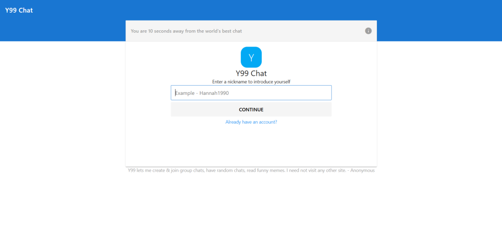 y99 image showing online chat platform with public chat rooms and real time conversations with strangers
