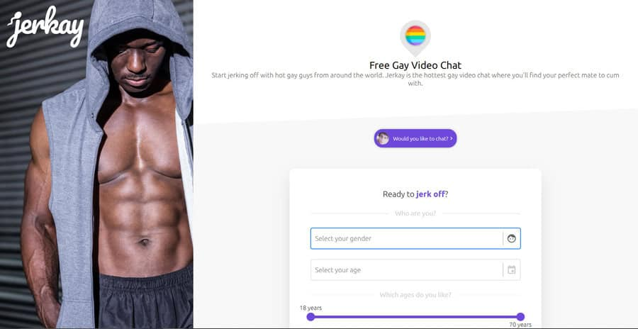 jerkay homepage screenshot displaying adult cam platform with live video chat and cam to cam interactions